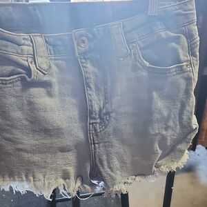 Kendall & Kylie Light Gray Frayed Jean Shorts